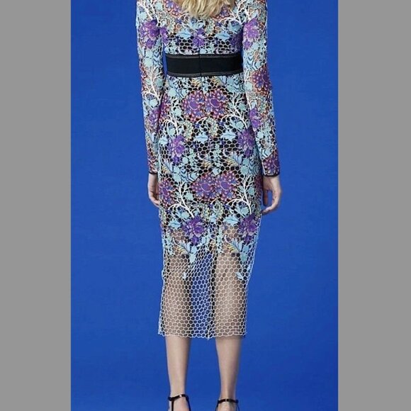 DIANE VON FURSTENBERG DVF Guipure Lace Sheath Midi Dress 12 - Picture 3 of 7
